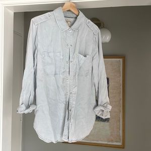 Anthropologie button up tencel denim